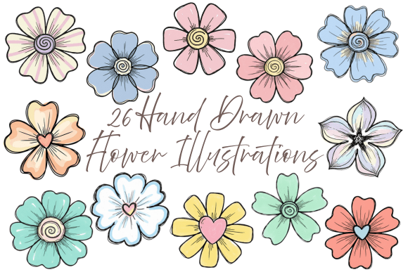 26 Hand Drawn Pastel Flower Clipart: A Practical Guide to Integrating Whimsical Design Into Your Creative Workflow