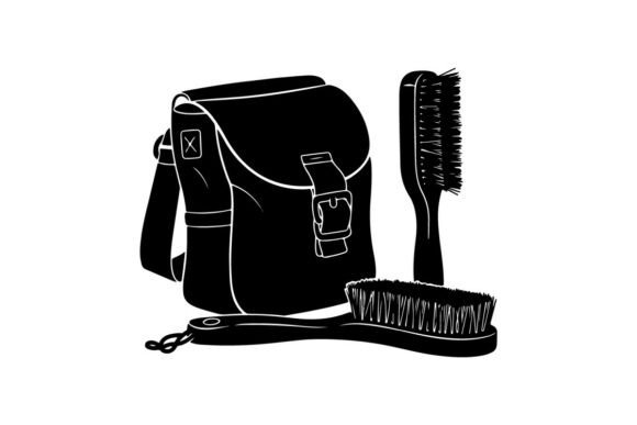Black Messenger Bag with Cleaning Brush: Style Meets Practicality