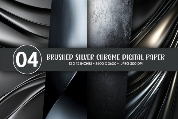 Brushed Silver Chrome Digital Paper: A Versatile Design Resource for Creative and Commercial Projects