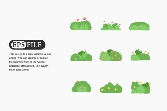 Bushes Hand Drawn Vector Illustration
