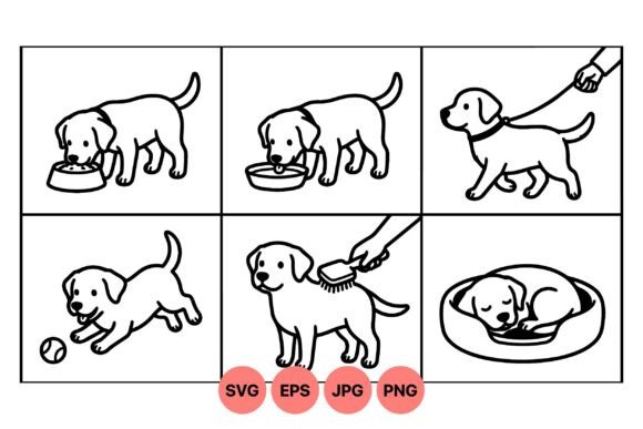 Cute Puppy Care Illustrations: A Practical Resource for Visual Storytelling and Design Projects