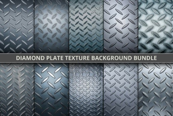 Diamond Plate Texture Background Bundle