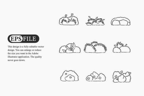 Enhancing Creativity and Efficiency with the Bushes Doodle Line Vector Illustration