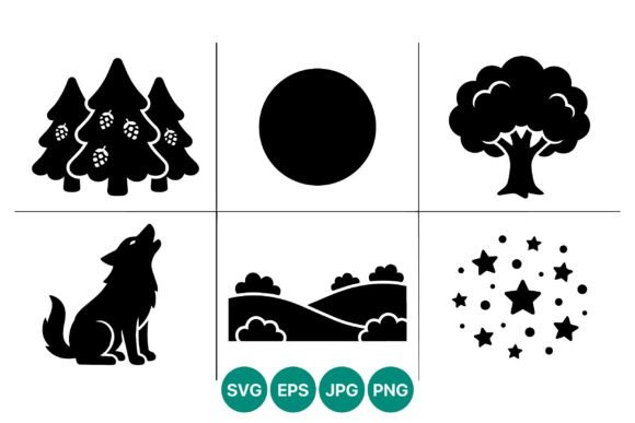 Exploring the Symbolism and Utility of Forest, Tree, Wolf, and Star Icons in Modern Design