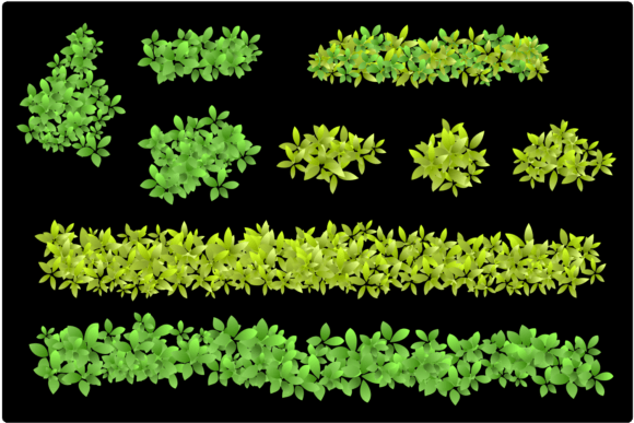 Exploring the Visual Potential of Spring Green Bushes PNG in Digital Design