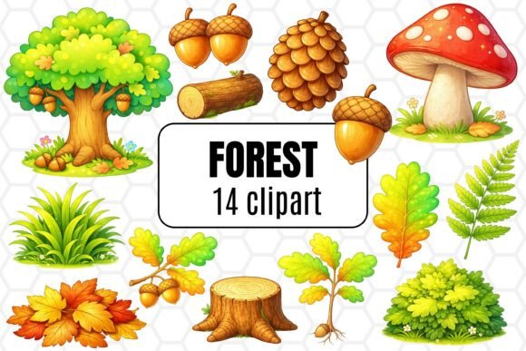 Forest Nature Clipart Bundle: A Versatile Design Resource for Modern Creatives
