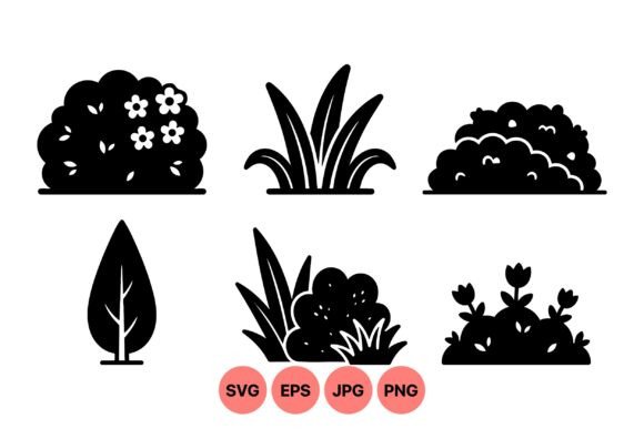 Garden Plant Silhouettes Pack: Enhancing Design Workflows with Versatile Vector Graphics