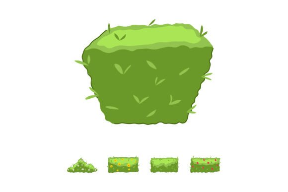 Green Garden Hedge Bushes Cartoon Drawin: Enhancing Outdoor Spaces with Style and Function