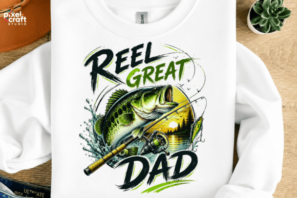 Reel Great Dad Fishing Bass PNG