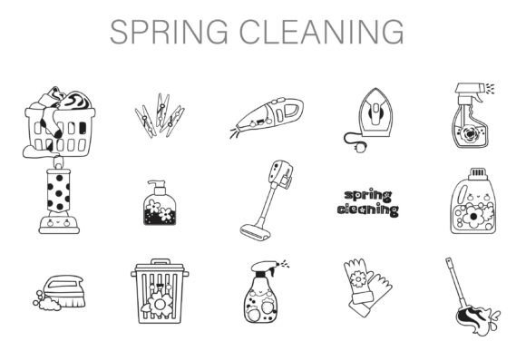 Spring Cleaning Dingbats: A Whimsical Font for Tidy Projects
