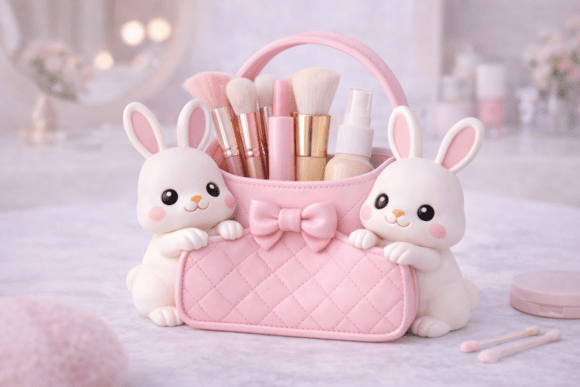 Vanity Holder - Makeup Brush Organizer Easy 3D Printing: A Cute and Functional Addition to Your Workspace